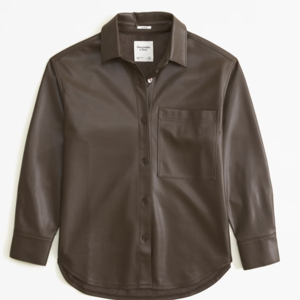Abercrombie Oversized vegan leather shirt XS